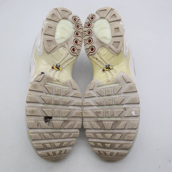 Nike Air Max Plus TN Men's 14 Triple White Metallic Silver Sneakers AJ2029-100 - Picture 7 of 11